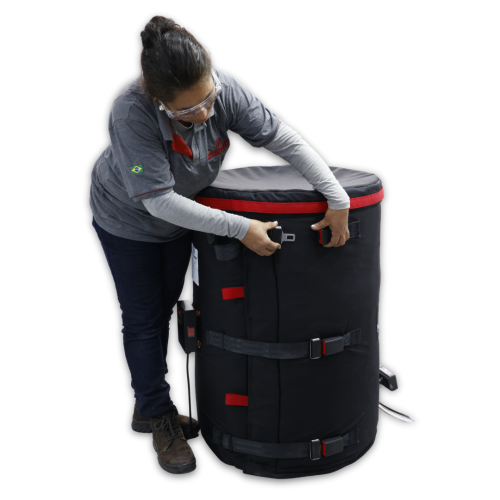 Jaqueta aquecedora para tambor 208L com controlador digital PID + IoT com Conectividade Avançada (0~150°C)